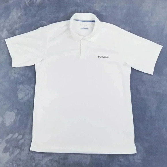 Columbia XL Omni-Shade Sun Protection Embroidered Logo White Short Sleeve Polo - Picture 1 of 6